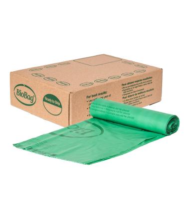 BioBag (USA), The Original Compostable Bag, 13 Gallon, 48 Total Count, 100% Certified Compostable Kitchen Food Scrap Bags, Kitchen Compost Trash Bin Compatible Green 48 Count (Pack of 1)