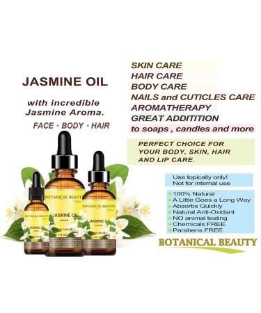 JASMINE OIL 100% Natural Cold Pressed Carrier Oil (NOT ESSENTIAL OIL) 1 Fl.oz.- 30 ml. for Face Skin Body Hair and Nail Care Anti - aging Face Beauty Oil by Botanical Beauty - Buy Online on GoSupps.com