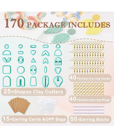 TAINSKY Polymer Clay Cutters Set - 25 Shapes with 145 Earrings Accessories - Buy Online on GoSupps.com