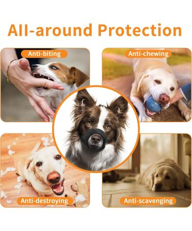 Yaodhaod Breathable Dog Muzzle - Prevent Eating Biting & Chewing - Large Black - Buy Online on GoSupps.com