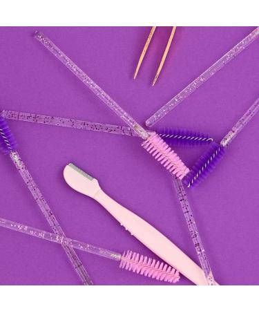 Forever 21 Brow Brushes Set - 50pc Glitter Handle Eyebrow & Eyelash Brush Spoolie Value Pack for Perfect Brows - Buy Online on GoSupps.com