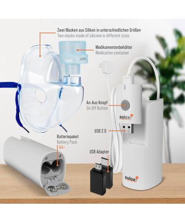 Pulox IN-200 VAPO Portable Nebulizer - Durable Inhalation Device for Kids & Adults | Relief for Colds & Asthma - International Shipping Available - Buy Online on GoSupps.com