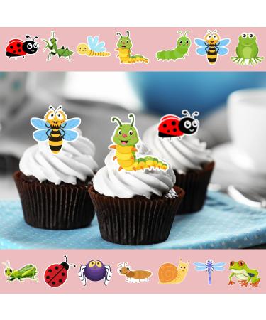 28 Garden Bugs Friends Cute Insects Edible Wafer Cupcake Toppers Cake Decoration Decor - Buy Online on GoSupps.com
