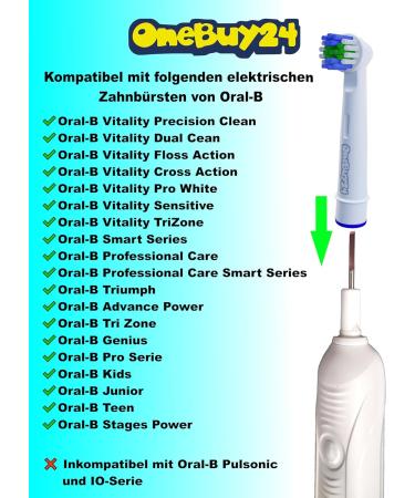 Onebuy24 Poeting Brush Heads for Oral-B Electric Toothbrushes - Compatible with Precision Clean Vitality & Professional Care - 8 Pack - Buy Online on GoSupps.com
