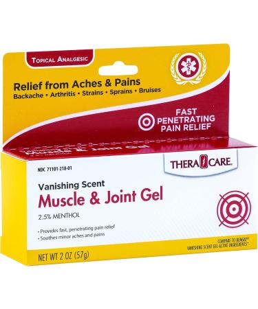 Thera Care Vanishing Scent Muscle & Joint Gel | 2.5% Menthol Pain Relief | Soothing Non-Greasy Formula | 2 oz - Fast International Shipping - Buy Online on GoSupps.com
