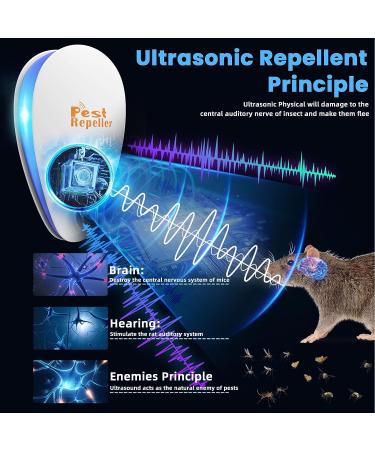 Ultrasonic Pest Repeller - Electronic Plug-in Repellent for Mosquitoes, Mice, Fleas, Spiders, Ants, Roaches - Safe for Humans & Pets - 6 Pack - Buy Online on GoSupps.com