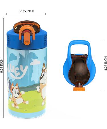 Zak Designs Bluey Kids 16oz 2pc Leak-Proof Water Bottle Set with Spout Cover and Carrying Loop - Durable Plastic Design for Travel - Bluey Bottle 2pk - Pack of 1 - Buy Online on GoSupps.com