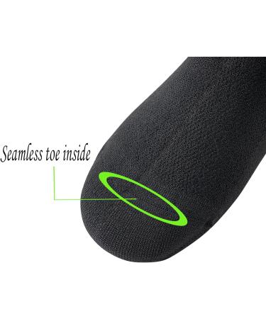 Yomandamor Bamboo Diabetic Socks for Men - 6 Pairs, Size 10-13, Lightweight & Seamless Ankle Socks in Black - Buy Online on GoSupps.com