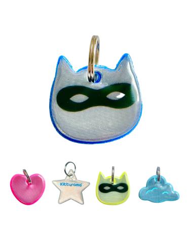 Kittyrama Reflective Cat Charm. Safety Cat Tag. Lightweight, High Visibility, Waterproof. Fits All Reflective Cat Collars. Other Styles Available Blue Ninja