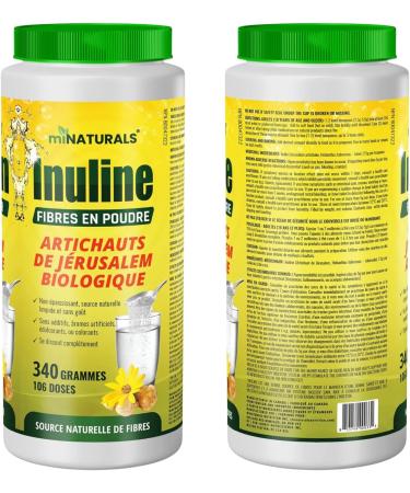 miNATURALS Pure Inulin Fiber Powder - Natural Prebiotic Dietary Fibre Supplement - Made from Organic Jerusalem Artichoke - (340g - 106 Doses) - Buy Online on GoSupps.com