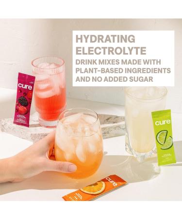 Cure Hydration | Plant-Based Electrolyte Drink Mix | No Added Sugar | FSA-HSA | Dehydration Relief Powder Made with Coconut Water | Non-GMO | Vegan | 28 Packets - Variety Pack Variety Pack 28 Servings (Pack of 1) - Buy Online on GoSupps.com