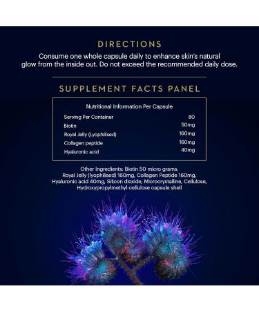 Manuka Health Royal Jelly Supplement with Biotin Collagen & Hyaluronic Acid Skin Care Supplements for Daily Beauty Skin Health & Rejuvenation 80 Capsules (80-Day Supply)  - Buy Online on GoSupps.com