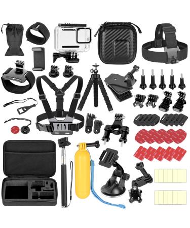 EMART 61 in 1 Gopro Hero 9 10 11 Accessories Kit with Waterproof Housing Case Protector, Go Pro 9/10/11 Black Camera Accessory Packages, Action Camera Accessoires Adventure Kit Bundle