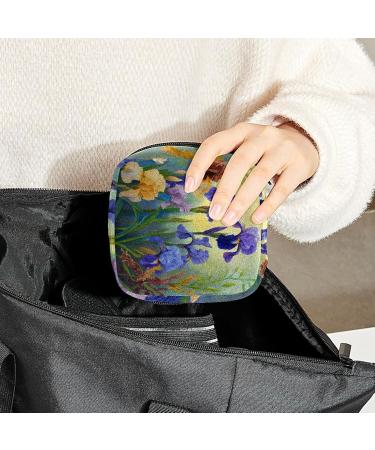 Large Capacity Storage Bags for Women's Bandages & Menstrual Cups | Travel Organizer | Violet Watercolor Design - Perfect for Makeup & Essentials - Buy Online on GoSupps.com