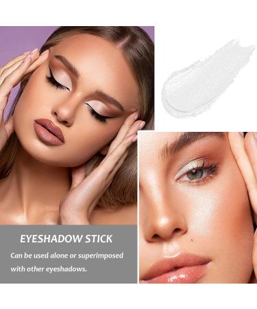 Waterproof Eyeshadow Stick - Long Lasting Shimmer Cream Eye Shadow Pen for Glitter Makeup (Pearly White) - Buy Online on GoSupps.com