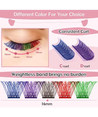 Shop Colored Lash Clusters | 5 Vibrant Colors | Reusable & Comfortable 14mm Individual Eyelashes | DIY Volume Wispy Extensions - Buy Online on GoSupps.com