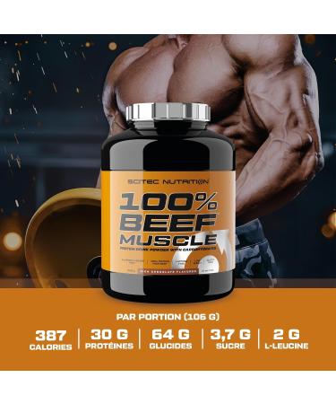 Scitec Nutrition 100% Beef Muscle Flavored Protein Powder Drink with Carbohydrates L-Leucine & Sweeteners Lactose Free Gluten Free Low Sugar 3180g Chocolate - Buy Online on GoSupps.com