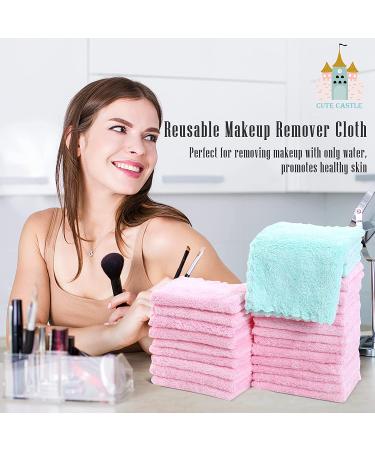 24 Count Premium Soft Makeup Remover Cloths - Microfiber Facial Washcloths - Fast Drying & Highly Absorbent Towel - Pink-Blue 7x9 Inch (Pack of 24) - Buy Online on GoSupps.com
