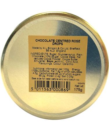 Simpkins Vegan Chocolate Centred Drops Rose Travel Sweet Tin 175 g - Buy Online on GoSupps.com
