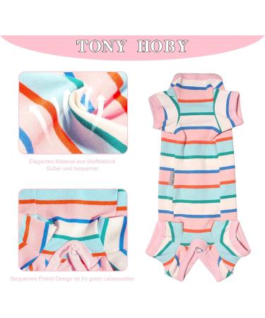Tony Hoby Dog Suit for Adults | Soft Cotton Pile Dog Overall with Stripes | XL Pink & White for Comfortable Sleep - Buy Online on GoSupps.com