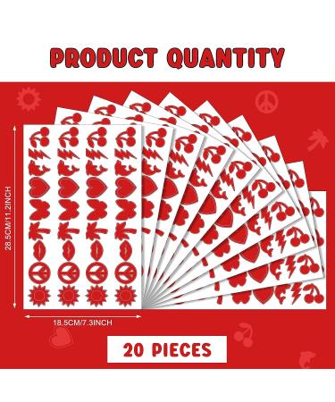 720 Perforated Body Stickers: Self-Adhesive Tanning Stickers in 9 Styles (Red) - Perfect for Sunbathing, Tanning Beds, and Beach Accessory - Playboy, Hearts, Butterflies, Lips Design - Buy Online on GoSupps.com