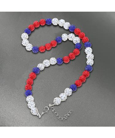 OralGos Fashion Disco Ball Necklace - Rhinestone Baseball Clavicle Chain for Athletes - Sporty Blue Jewelry - International Shipping Available - Buy Online on GoSupps.com