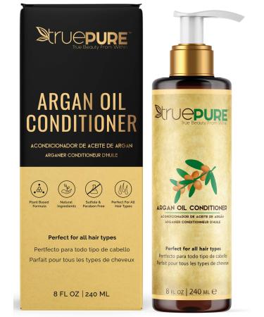 TruePure Argan Oil Conditioner (8 oz.) Deep Conditioner Hair Treatment for Dry Damaged Follicles Split Ends  Sulfate Paraben Fragrance Free  For Men  Women  Made in USA - Buy Online on GoSupps.com