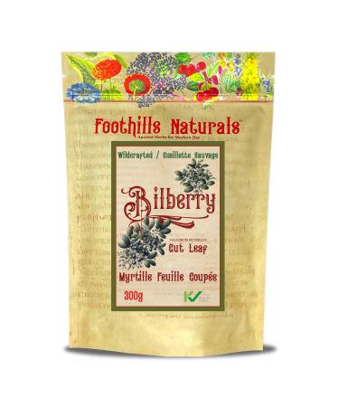 Foothills Naturals Bilberry Leaf Cut Wildcrafted 300g No Additives or Preservatives