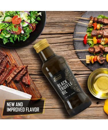 Liebers Black Truffle Oil - Premium Oil for Cooking, Salad Dressing, and Garnish - 8.45 Fl Oz Glass Bottle (Black Truffle) - Kosher, Vegan, Vegetarian, Gluten Free - Buy Online on GoSupps.com