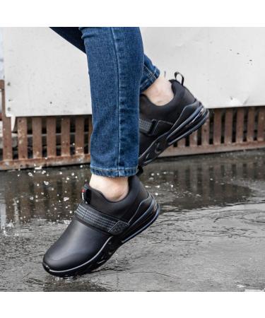 LARNMERN Women's Non Slip Work Shoes - Waterproof Kitchen Chef Shoes with Air Cushion for Restaurant & Food Service, Size 7, Black - Buy Online on GoSupps.com