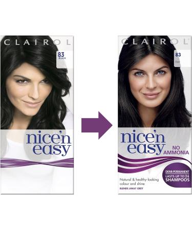 Clairol Nice'n Easy No Ammonia Hair Dye 83 Natural Black - 1 Count Pack | Ammonia-Free Hair Color - Buy Online on GoSupps.com