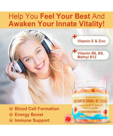 NEVISS D3 5000IU K2 Gummies + Marine Algae Calcium Gummies Bundle - Buy Online on GoSupps.com