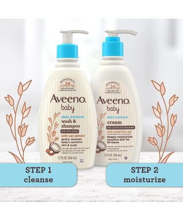 Aveeno Baby Daily Moisturizing Cream | Prebiotic Oat, Coconut Oil, Shea Butter | Hypoallergenic Baby Lotion for Sensitive Skin | Gentle Coconut Scent | 12 fl. oz - Buy Online on GoSupps.com