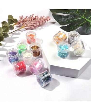 12 Colors Mermaid Nail Chunky Glitter - Ultra-Thin Fluorescent Glass Paper Sequin Flakes Sticker for Nail Art, Hair, Body - DIY Craft Supplies - Buy Online on GoSupps.com