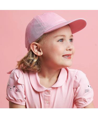 Kids Low Profile Cotton Denim Baseball Cap Hat - Light Pink | UPF 50+ | Ages 6-9 - Buy Online on GoSupps.com