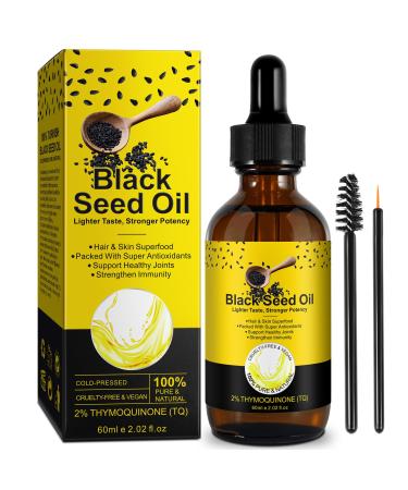 SOLOTREE Cold Pressed Black Cumin Seed Oil 2.02 Fl Oz Moisturizing for Hair Growth and Skin Care