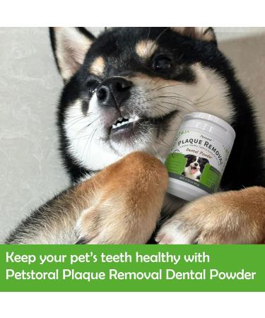 Petstoral Natural Dog Dental Powder Dog Dental Care - Plaque Remover and Bad Breath Treatment Healthy Gums & Fresh Breath for All Dogs and Cats (1) - Buy Online on GoSupps.com