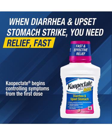 Kaopectate Max Peppermint 8oz - Fast-Acting Relief for Upset Stomach and Diarrhea - Buy Online on GoSupps.com