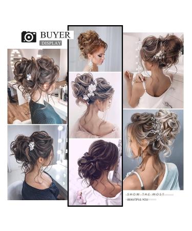 Earfodo Messy Bun Hair Piece Scrunchie Chignon | Light Brown Mix Natural Blonde | Curly Wavy Ponytail Extension for Women and Girls - Buy Online on GoSupps.com