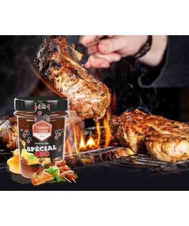 Maison Cr tet | Barbecue Honey Sauce | marinade dips meats and vegetables | 97% honey | Glass jar | preparation in jar of - Buy Online on GoSupps.com