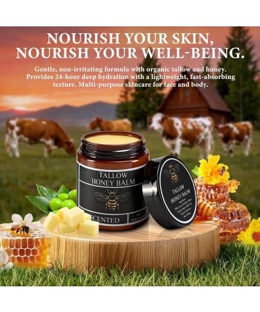 Trihood Beef Tallow Honey Balm Organic Grass-Fed Beef Tallow Balm with Honey Unscented(3.53OZ) - Buy Online on GoSupps.com