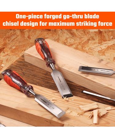 VANQUISH High-Impact Wood Chisel with One-Piece Forged Blade Go-Thru Mortise Chisel for Woodworking - 1 Inch (4606) 1 / 25mm - Buy Online on GoSupps.com
