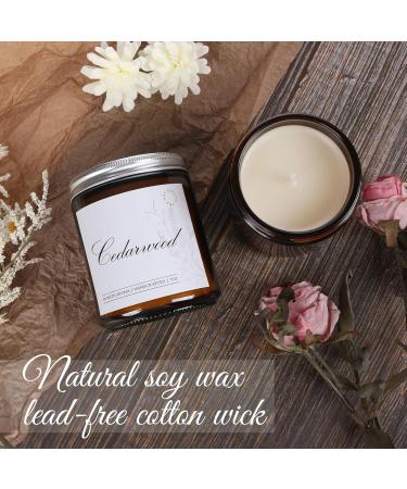Cedarwood Scented Candles - Longlasting Aromatherapy Soy Candle Gift | Sea Salt Citrus Rose Scents | 7oz Jar for Home Relaxation & Celebrations - Buy Online on GoSupps.com