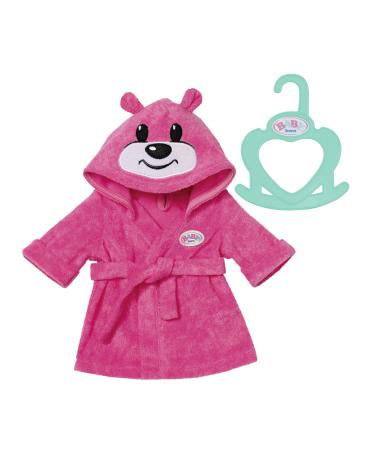 Zapf Creation 830581 BABY Born Little bathrobe - pink bathrobe for 36 cm dolls Design and color changes reserved