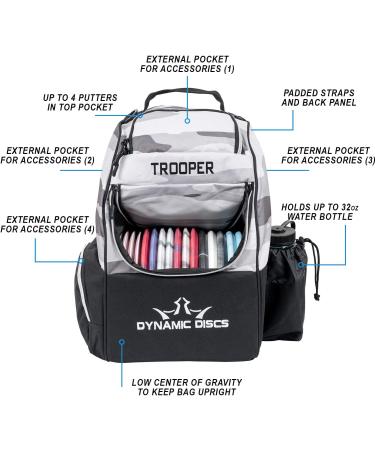 Dynamic Discs Trooper Backpack Prime Burst Disc Golf Starter Set with Bag | Judge, Truth, Escape Discs Included - Artic Camo - Buy Online on GoSupps.com