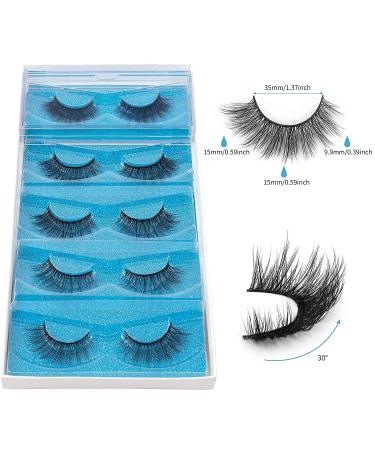 Dysilk 6D False Eyelashes - 5 Pairs of Soft Fluffy Natural Look Long Eyelashes Reusable & Comfortable - 15.2mm Artificial Lashes - Buy Online on GoSupps.com