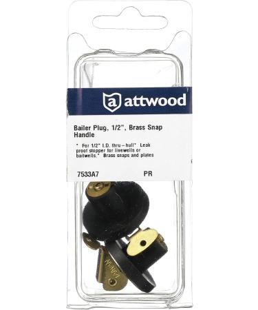Attwood 7534A3 Brass Livewell/Bailer Drain Plug 1/2 - Durable Brass Plug for Livewell and Bailer Drains - Buy Online on GoSupps.com