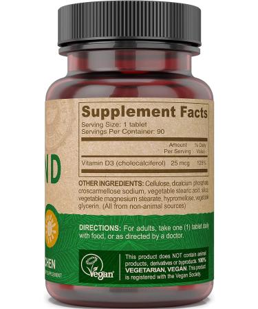 DEVA Vegan Vitamin D3 Supplement 1000 IU - Plant Derived 90 Tablets - Buy Online on GoSupps.com