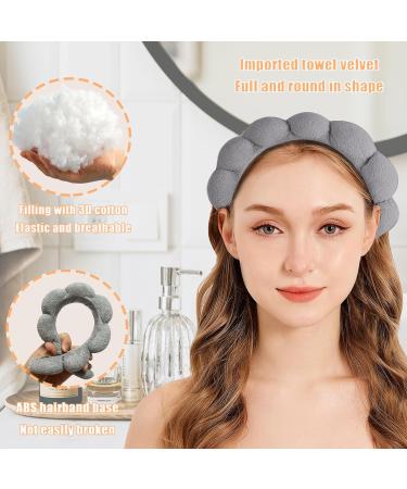 LCKOK Skincare Headband Bubble Headband Makeup Headband for Washing Face Spa Headband Set of 2 for Shower Gray+Brown - Buy Online on GoSupps.com