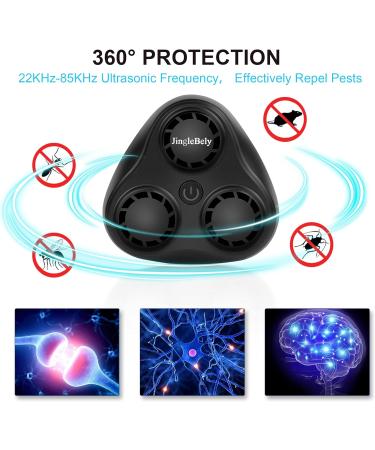 Jinglebely Ultrasound Mouse Defense - Effective Pest Control for Mice Cockroaches Rats and More | Interior Protection up to 200 - Black - Buy Online on GoSupps.com